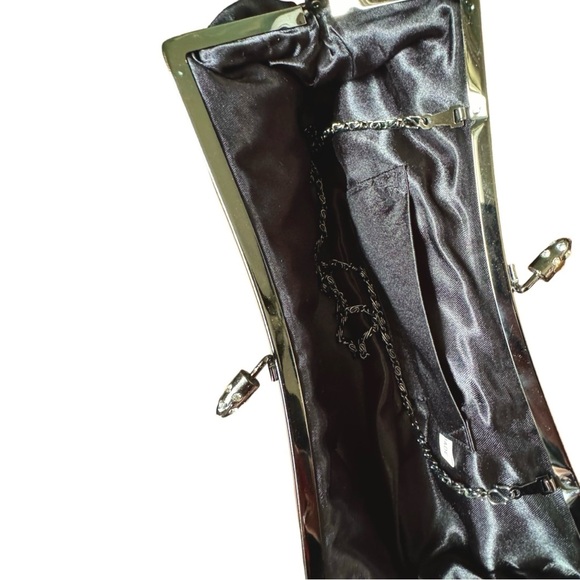 Wet Seal Black Faux Satin Clutch - Picture 2 of 6